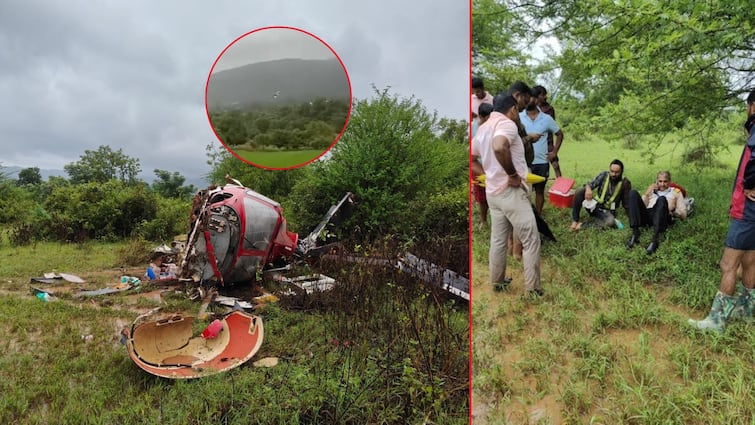 Helicopter crash Video goes viral near pune on social media And in a moment the helicopter crashed Shocking video Helicopter crash Video : देव तारी त्याला कोण मारी, क्षणात हेलिकॉप्टर कोसळलं; अंगावर शहारे आणणारा व्हिडिओ