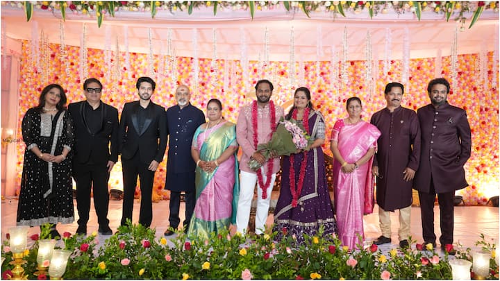 రామజోగస్య శాస్త్రీ కుమారుడి వివాహ రిసెప్షన్లో టాలీవుడ్ తారల సందడి. ఫోటోలు వైరల్