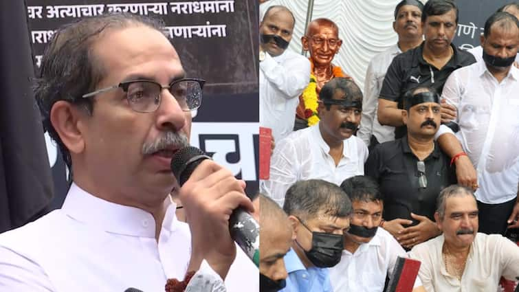 Badlapur Sex Abuse Silent Protests Rain Fails To Dampen MVA Unity Uddhav Thackeray Sharad Pawar Nana Patole Badlapur Sex Abuse: Rain Fails To Dampen MVA Unity As Uddhav, Sharad, Nana Take Part In Silent Protests