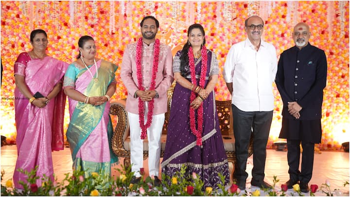 ఈ రోజు(ఆగస్టు 24న) అతడి వివాహ రిసెప్షన్ హైదరాబాద్లో ఘనంగా జరిగింది. ఈ వేడుకి టాలీవుడ్ సినీ ప్రముఖులంతా హాజరై కొత్త జంటను ఆశీర్వాదించారు.