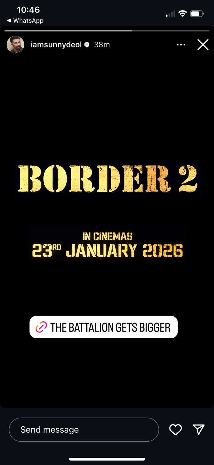 Border 2 release date: सबसे बड़ी वॉर फिल्म 'बॉर्डर 2' की रिलीज डेट हुई अनाउंस, जानें- किस दिन सिनेमाघरों में देगी दस्तक