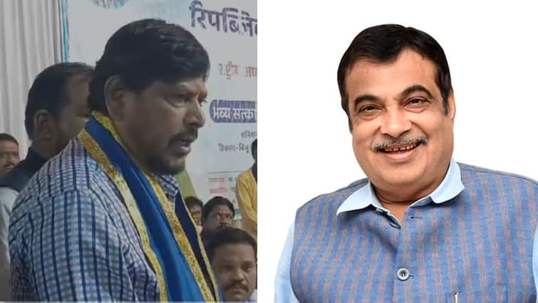 Ramdas Athawale says Nitin Gadkari built many roads in the country but roads in Konkan are bad, I had to come by train Maharashtra Politics Marathi News Ramdas Athawale : गडकरींनी देशातील अनेक रस्ते केले, पण कोकणातले रस्ते खराब, मला ट्रेनने यावे लागले : रामदास आठवले