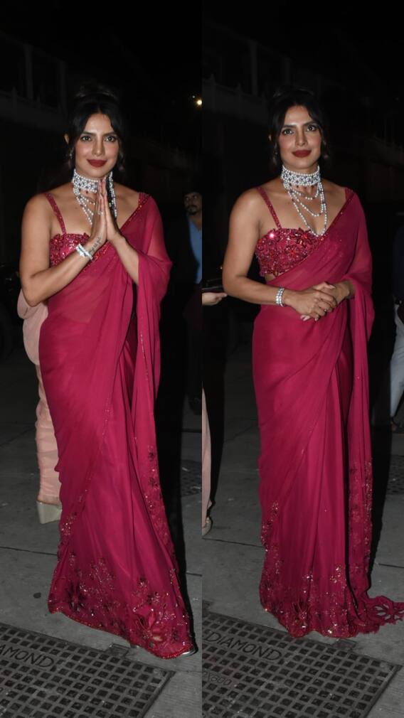 भाई की शादी की रस्मों में शामिल हुईं 'देसी गर्ल', साड़ी में लगीं बेहद ग्लैमरस