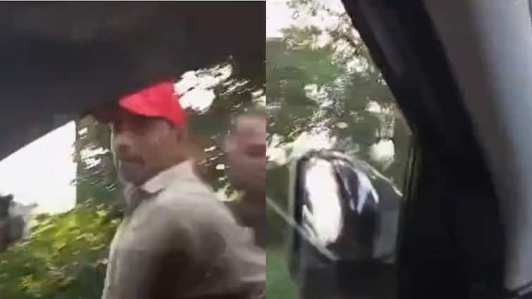 UP Badaun News Viral Video Family Pleads Man Smashes Car Windows After Overtaking Dispute 'Bacche Hai Ismein': Family Pleads As Man Smashes Car Windows in UP's Badaun After Overtaking Dispute — VIDEO