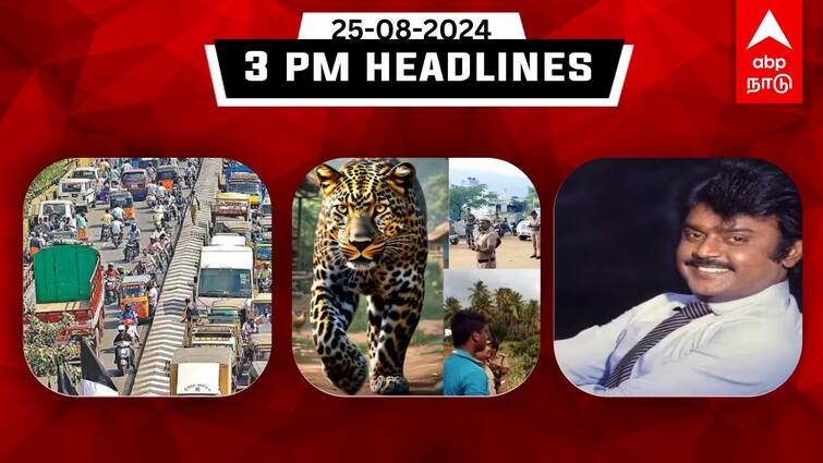 Tamilnadu headlines Latest News August 25th 3 PM headlines Know full updates here TN Headlines: தாக்கிய சிறுத்தை- தேனியில் பரபரப்பு; சென்னையில் போக்குவரத்து மாற்றம்! இதுவரை இன்று