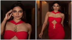Malavika Mohanan Shows Her Glamorous Side In A Red Dress For 'Thangalaan' Promotions; SEE PICS