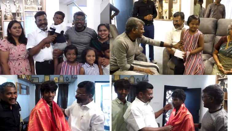 VCK leader Thol Thirumavalavan after watching vaazhai movie visits director mari selvaraj congratulates Mari Selvaraj : வாழை படம் பார்த்து மாரி செல்வராஜ் வீட்டிற்கு சென்று வாழ்த்திய திருமாவளவன் எம்.பி.,