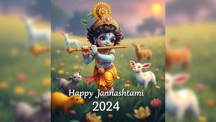 Happy Janmashtami 2024 Wishes Messages GIF Images WhatsApp Stickers Facebook Status Quotes Share With Loved Ones Happy Janmashtami 2024: 30 Beautiful Messages To Share With Your Loved Ones On WhatsApp, Facebook, Instagram