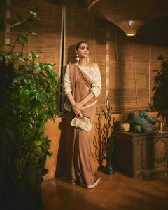 Sonam Kapoor Pics: बॅकलेस ब्लाउज अन् ब्राउन साडी; सोनम कपूरची अदाच लय भारी!