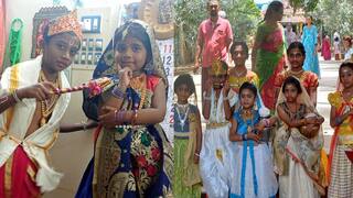 ராதே, கிருஷ்ணன் வேடத்தில் குழந்தைகள்.. பெரியகுளத்தில் கிருஷ்ண ஜெயந்தி கொண்டாட்டம்