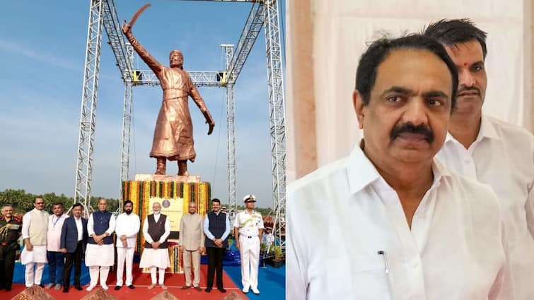 Jayant Patil Slams Mahayuti Government after Chhatrapati Shivaji Maharaj 35 feet statue collapsed in Sindhudurg Maharashtra Marathi News Jayant Patil : 'केवळ मोदींच्या हस्ते शिवरायांचा पुतळा उभारायचा होता, त्यांना दर्जाशी घेणं देणं नाही'; जयंत पाटलांचा हल्लाबोल