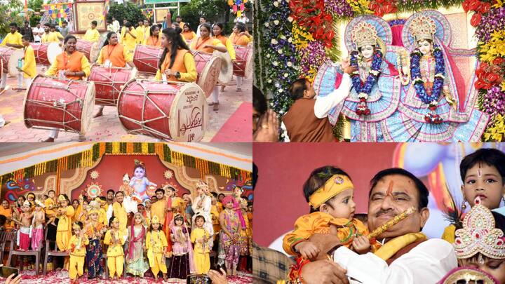 Janmashtami 2024 in Sagar: सागर के रुद्राक्ष धाम मंदिर में श्रीकृष्ण जन्माष्टमी महोत्सव का विशेष आयोजन किया गया. इस कार्यक्रम धार्मिक प्रस्तुतियों ने श्रद्धालुओं को भक्तिमय कर दिया.