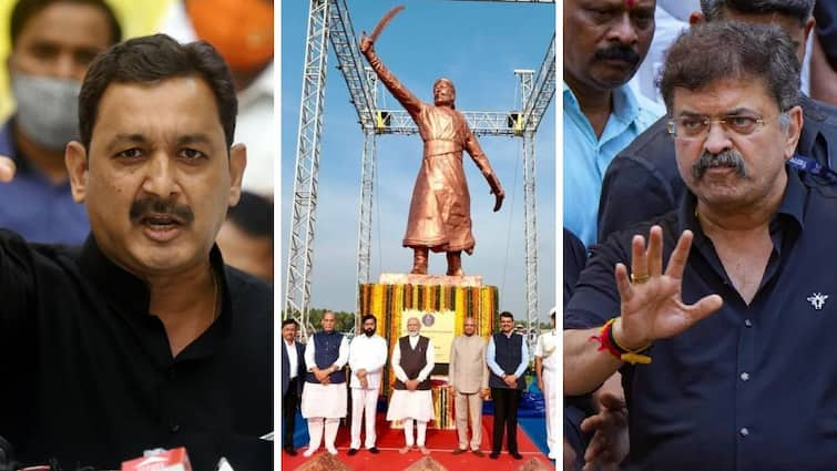 Chhatrapati Shivaji Maharaj Statue erected in haste to inaugurate the Prime Minister collapsed Criticism of Sambhajiraje Chhatrapati Chhatrapati Shivaji Maharaj Statue : आकारहीन पुतळा घाईगडबडीत उभारला, संभाजीराजेंचं टीकास्त्र; आव्हाड म्हणाले, छत्रपतींचा पुतळा कोसळणं सरकारसाठी अपशकून!