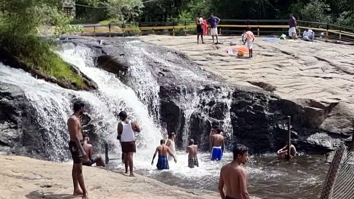 Kumbakarai Falls: 14 நாட்களுக்கு பின் திறந்த கும்பக்கரை அருவி.. சுற்றுலா பயணிகள் உற்சாக குளியல்.!