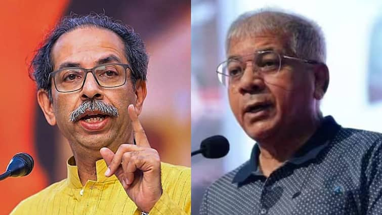 Prakash Ambedkar criticizes Uddhav Thackeray after Shiv Sena UBT vs BJP Rada during Aditya Thackeray Chhatrapati Sambhajinagar visit Maharashtra Politics Marathi News Prakash Ambedkar : 'उद्धव ठाकरेंनी कोणाकडे बोटं करू नये, इतरांवर एक बोट करताना...', प्रकाश आंबेडकरांचा हल्लाबोल