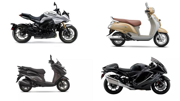 Suzuki Bikes Scooters: இந்திய சந்தையில் கிடைக்கும் சுசூகி நிறுவனத்தின் சிறந்த பைக்குகள் மற்றும் ஸ்கூட்டர்கள், கீழே பட்டியலிடப்பட்டுள்ளன.