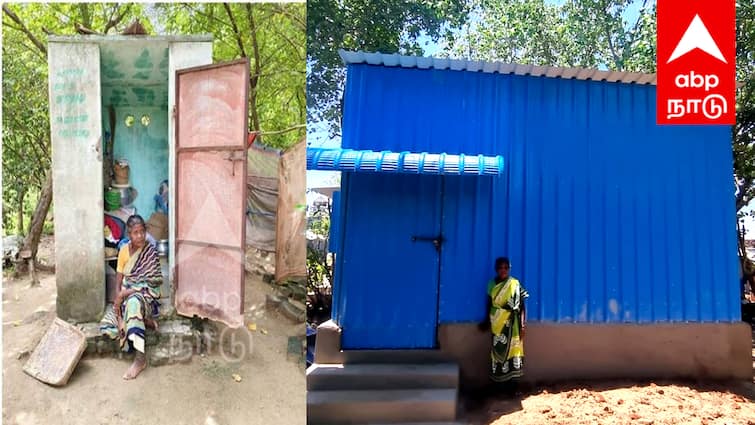 Vikravandi MLA built a house for an old woman who lived in a toilet near vikravandi ABP IMPACT: கழிவறையில் வசித்த மூதாட்டி... உதவிக்கரம் நீட்டிய சட்டமன்ற உறுப்பினர் அன்னியூர் சிவா