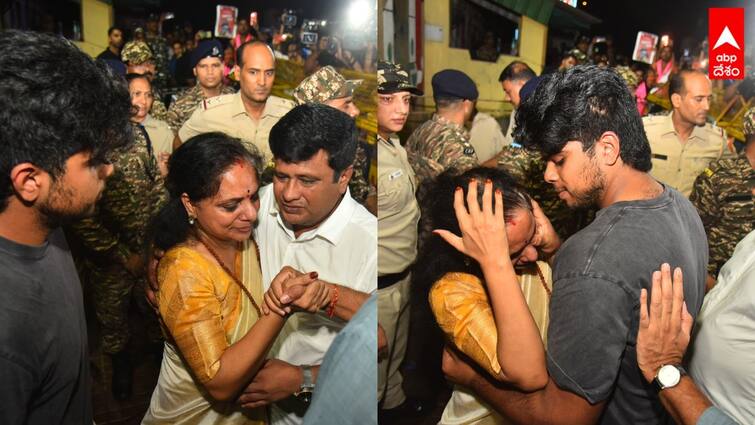 BRS MLC Kavitha released from Tihar Jail in New Delhi after Supreme Court grants bail Kavitha Released On Bail: తిహార్ జైలు నుంచి ఎమ్మెల్సీ కవిత విడుదల, భర్తను ఆలింగనం చేసుకుని భావోద్వేగం