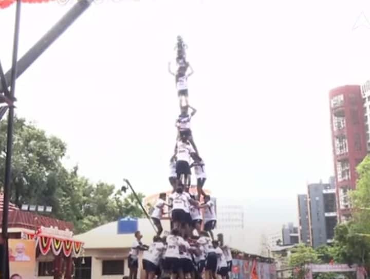 यावेळी 8 व्या थरावर असलेला गोविंदा उभा राहिला.