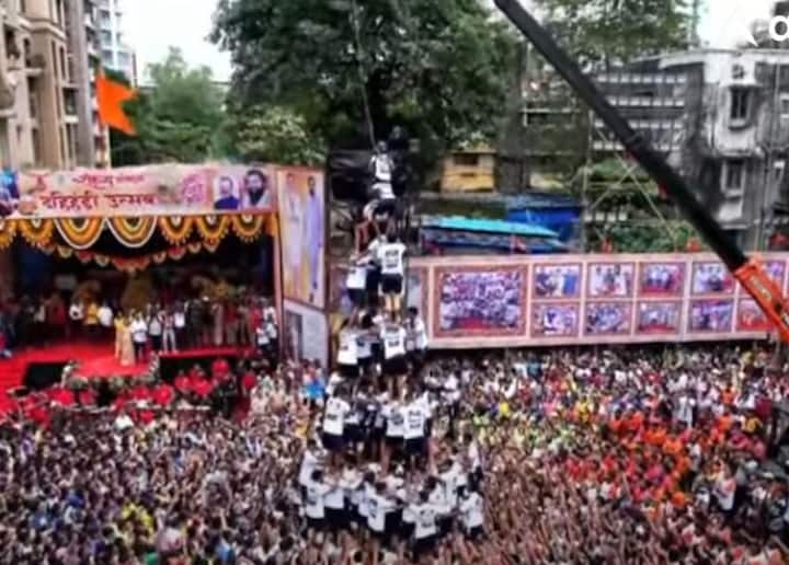 नवसाई गोविंदा पथकाने देखील संकल्प प्रतिष्ठान, ठाणे येथे 9 थर रचण्याचा प्रयत्न केला.