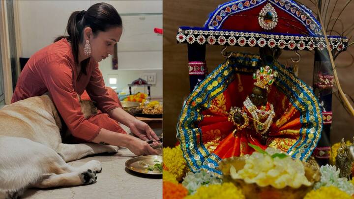 নিজের বাড়িতেই পুজোয় আয়োজন করলেন মিমি চক্রবর্তী। নিজের হাতে সাজালেন দেবতাকে। সঙ্গী হল তাঁর পোষ্যও।