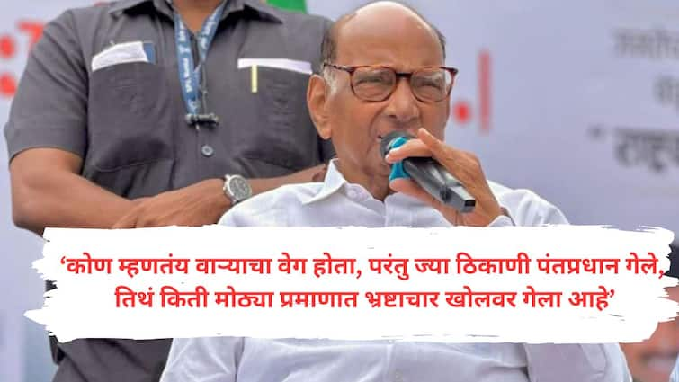 Sharad Pawar on Shivaji Maharaj Statue hit out eknath shinde government also gives example of shivaji maharaj Sharad Pawar on Shivaji Maharaj Statue : यात कसलं आलं राजकारण? तेव्हा शिवरायांनी हात कलम करण्याचे आदेश दिले होते; शरद पवारांचा हल्लाबोल