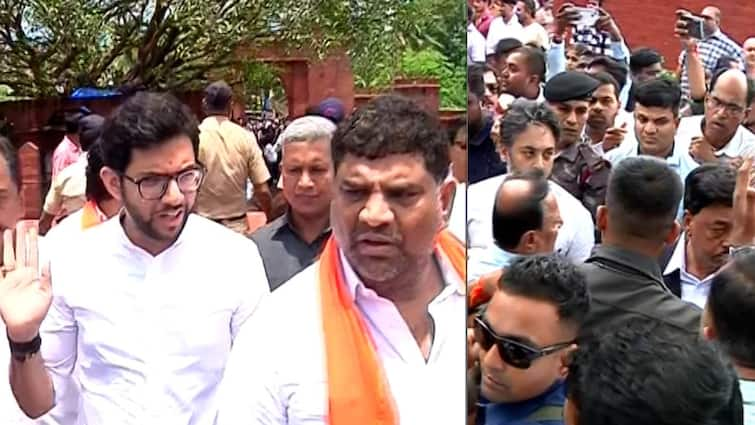 Thackeray camp vs BJP Narayan Rane Nitesh Rane get aggressive against Aaditya Thackeray and Vaibhav Naik rajkot fort Sindhudurg Thackeray camp vs BJP Rada Rajkot Fort:  15 मिनिटांत रस्ता मोकळा केला नाही तर आम्ही घुसणार; वैभव नाईकांचा इशारा,  राजकोट किल्ल्यावर ठाकरे-भाजपचा राडा