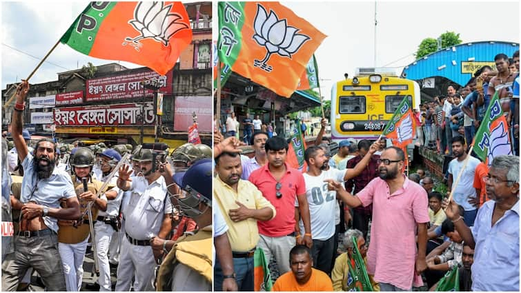 bangla-bandh-violence-in-kolkata-protests-bjp-leaders-detained-cop-blinded-bengal-update-know-all-details-inside Bangla Bandh: Violence Continues, BJP Leaders Detained, Cop Blinded — What's Happening In Bengal