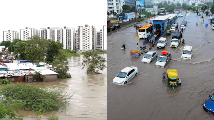 Gujarat Weather: पिछले चार दिनों से दक्षिण गुजरात से लेकर उत्तरी गुजरात और सौराष्ट्र-कच्छ तक के इलाके में भारी बारिश ​से हाहाकार मचा है. बारिश की वजह से जान गंवाने वालों की संख्या बढ़कर 28 हो गई है.