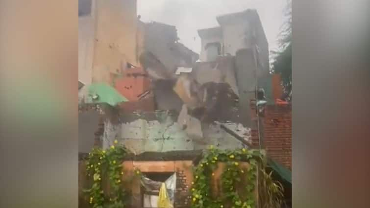 On Cam: House Collapses Like Pack Of Cards In Faridabad Due To Heavy Rain