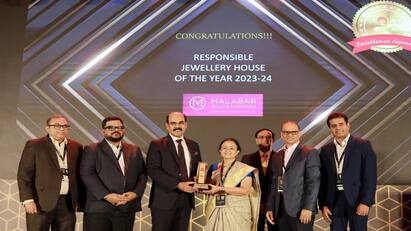 malabar gold and diamonds got responsipble jewellery house award 2023-2024 மலபார் கோல்டு நிறுவனத்திற்கு இந்தியா கோல்டு கான்ஃபெரன்ஸ் ரெஸ்பான்சிபிள் ஜுவல்லரி ஹவுஸ் விருது