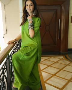 हिरवा पटियाला सूट, कानातले आणि हातात बांगड्या घालून नटली जॅस्मिन; पाहा फोटो!