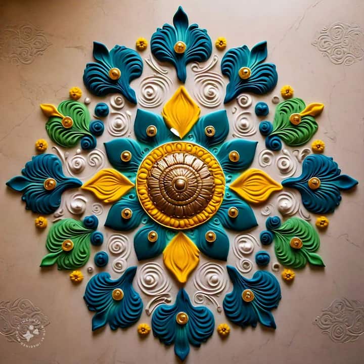 ਇਸ ਤੋਂ ਇਲਾਵਾ ਜੇਕਰ ਤੁਸੀਂ ਦੀਵਿਆਂ ਨਾਲ ਛੋਟੀ ਰੰਗੋਲੀ ਬਣਾਉਣਾ ਚਾਹੁੰਦੇ ਹੋ ਤਾਂ ਤੁਸੀਂ ਇਸ ਰੰਗੋਲੀ ਨੂੰ ਬਣਾ ਕੇ ਹਰ ਮੰਜ਼ਿਲ 'ਤੇ ਦੀਵੇ ਲਗਾ ਸਕਦੇ ਹੋ। ਇਸ ਨਾਲ ਤੁਹਾਡਾ ਘਰ ਖੂਬਸੂਰਤ ਦਿਖਾਈ ਦੇਵੇਗਾ।