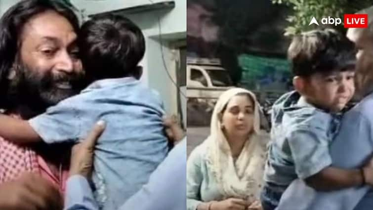 child cried after hugging his kidnapper incident goes viral on social media किडनैपर से ही लिपट पड़ा मासूम बच्चा, उसके पास ही रहने की करने लगा जिद- खूब वायरल हो रहा ये मामला