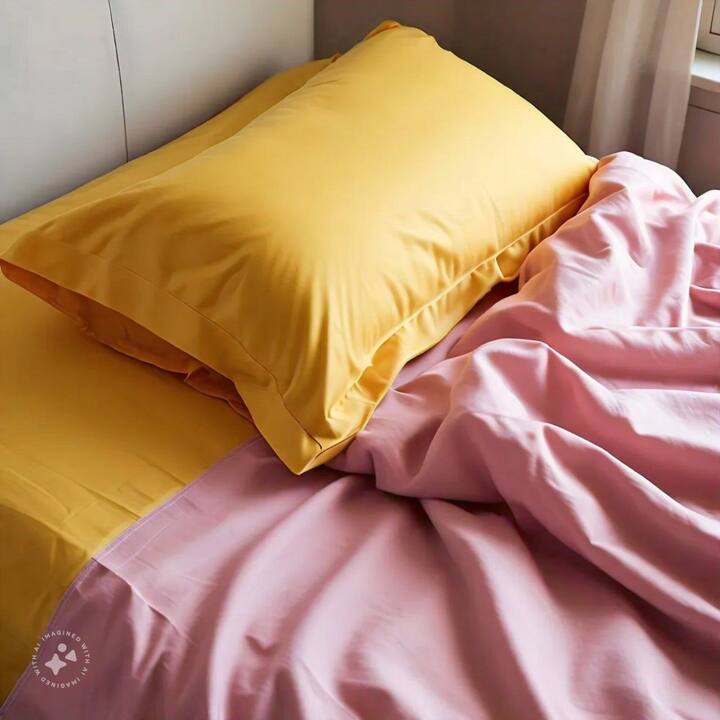 Yellow and pink coloured printed designer bedsheet will also help in making the bedroom beautiful. It will look great on pillow covers too.