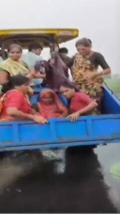 Gujarat News: तूफान के बीच गर्भवती महिला को अस्पताल ले गईं औरतें | abpnewsshorts