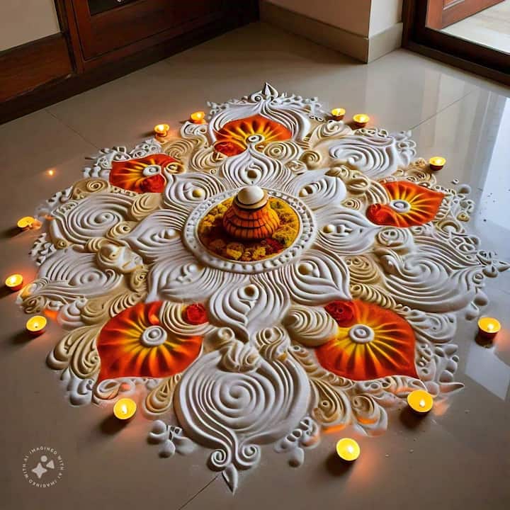 ਆਪਣੇ ਘਰ ਦੀ ਸੁੰਦਰਤਾ ਨੂੰ ਵਧਾਉਣ ਲਈ, ਤੁਸੀਂ ਗਣੇਸ਼ ਚਤੁਰਥੀ ਦੇ ਮੌਕੇ 'ਤੇ ਇਹ ਸੁੰਦਰ ਰੰਗੋਲੀ ਬਣਾ ਸਕਦੇ ਹੋ।