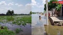 भरतपुर में बारिश के पानी से बाढ़ जैसे हालात, 50 से ज्यादा घरों में दरार आने से डरे ग्रामीण