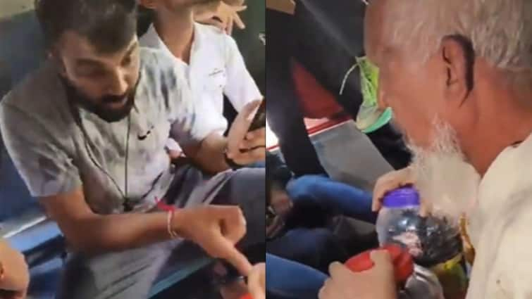 Nashik news maharashtra Elderly Man Slapped Abused On Train Carrying Beef suspicion video Nashik: Elderly Man Slapped And Abused On Train Over Suspicion Of Carrying Beef — Caught On Cam