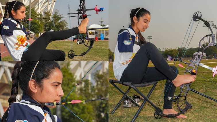 Sheetal Devi Indian Paralympic athlete doing Archery with her legs watch video will blow your mind Watch: पैरों से उठाया धनुष और मुंह से खींचा तीर, बिना हाथों के शीतल देवी ने लगाया 'अर्जुन' जैसा निशाना; रोंगटें खड़े कर देगा वीडियो