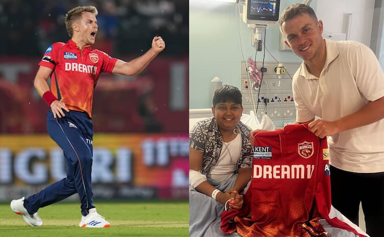 England Punjab Kings Cricketer Sam Curran Gifted Punjab Kings Jersey to Children at Great Ormond Street Hospital Sam Curran: सैम कर्रन ने जीता दिल, अस्पताल में फैलाई खुशियां, बच्चों को दी पंजाब किंग्स की जर्सी