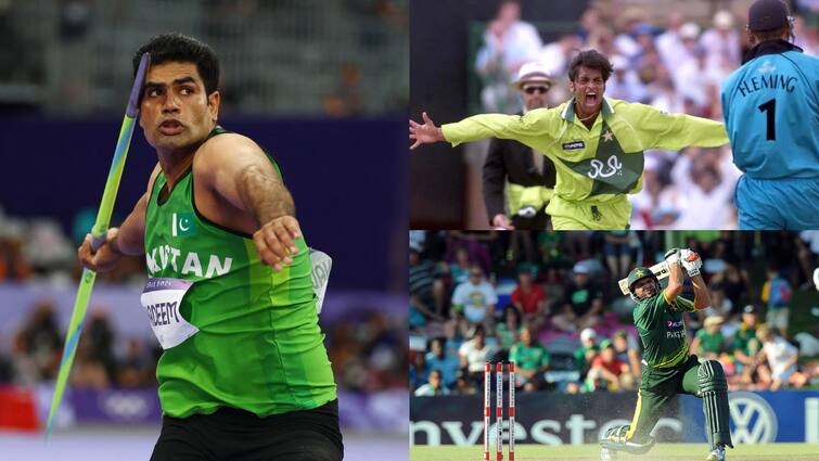 pakistan world records in sports arshad nadeem javelin throw olympic record shoaib akhtar fastest ball shahid afridi longest six भाला फेंक से क्रिकेट तक, पाकिस्तान के नाम 3 वर्ल्ड रिकॉर्ड; जानें किसने कब रचा इतिहास