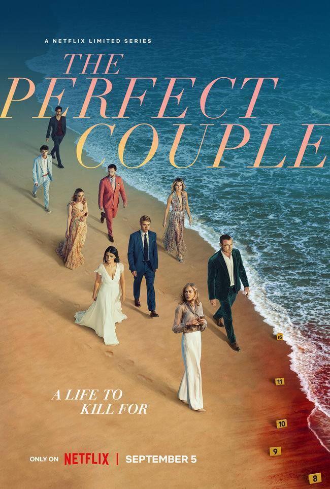 The Perfect Couple, a six-episode Netflix adaptation of Elin Hilderbrand's novel, turns a wedding into a murder investigation. Starring Nicole Kidman, Liev Schreiber, and Eve Hewson, it premieres September 5.