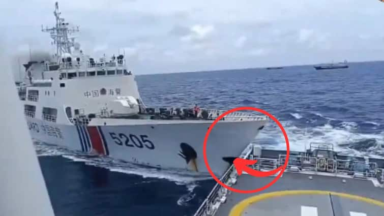 China and the Philippines traded new accusations of deliberately ramming into each other coast guard vessels China and the Philippines Coast Guard Vessels : चीन आणि फिलीपिन्सचा भर समुद्रात वाद पेटला; थेट एकमेकांच्या जहाजांना धडक देण्यापर्यंत मजल!