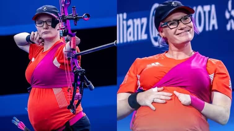 Pregnant Athlete News 7 months pregnant great britain para athlete jodie grinham won bronze medal in archery in paris paralympics 2024 Paris Paralympic 2024: 7 મહિનાની 'પ્રેગનન્ટ' પેરા એથ્લિટે રચ્યો ઇતિહાસ, મેડલ જીતી બનાવી દીધો વર્લ્ડ રેકોર્ડ