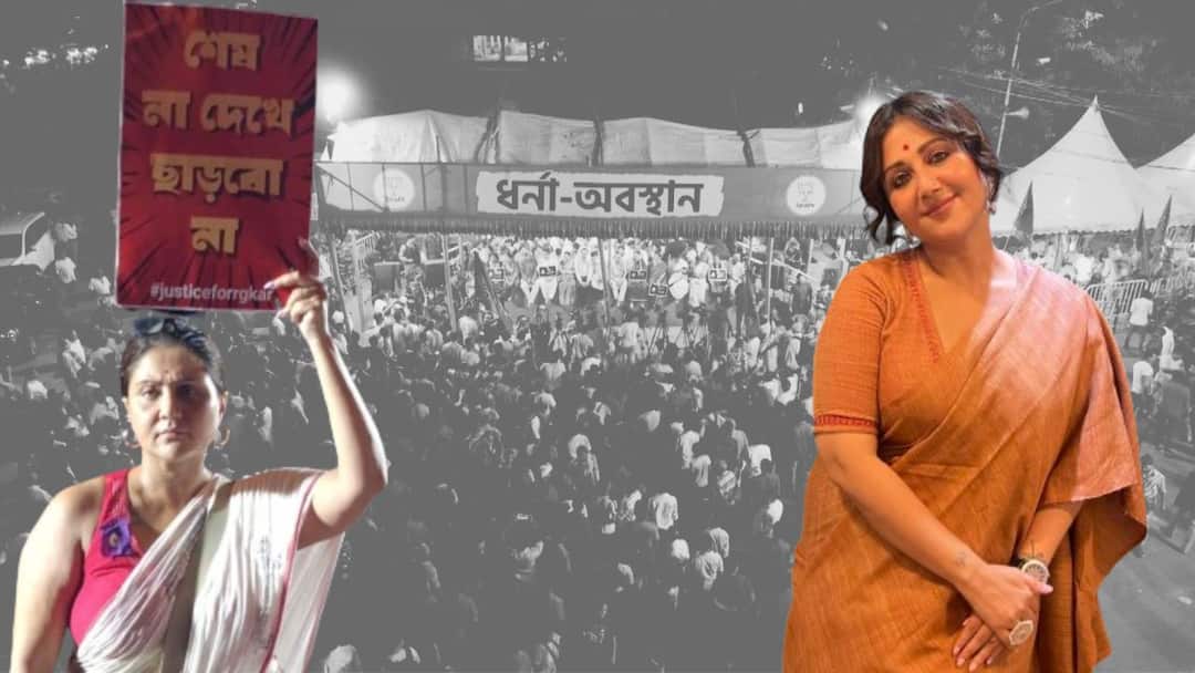 RG Kar News Swastika Mukherjee sits in protest with others at Dharmatala demanding for justice RG Kar News: 'একজন সিভিক ভলান্টিয়ার পুরো কাণ্ড ঘটিয়েছে এটা কেউ বিশ্বাস করছি না', রাতভর বিচারের দাবিতে ধর্নায় স্বস্তিকা
