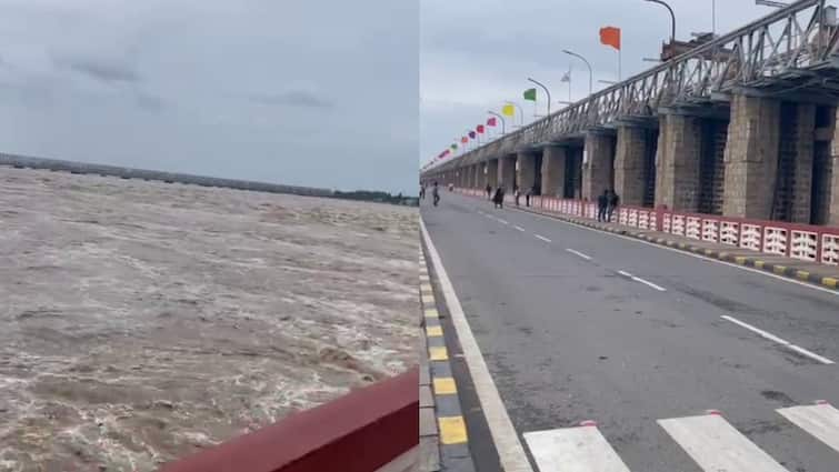 police not allowed vehicles on prakasam barrage due to heavy floods Prakasam Barrage: ప్రకాశం బ్యారేజీ వద్ద కృష్ణమ్మ ఉగ్రరూపం - వందేళ్లలో రెండో అతి పెద్ద వరద, వాహనాల రాకపోకలు బంద్