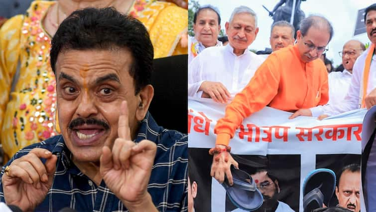 sanjay nirupam Attacks On uddhav thackeray for threw shoes at CM Eknath Shinde photo Congress in Maharashtra Maharashtra: CM शिंदे की तस्वीर पर उद्धव ठाकरे ने मारे जूते तो भड़के संजय निरुपम, बोले- 'इस नीचता के लिए...'