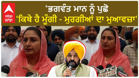 Harsimrat Badal angry on CM Mann | 'ਭਗਵੰਤ ਮਾਨ ਨੂੰ ਪੁਛੋ - 'ਕਿਥੇ ਹੈ ਮੂੰਗੀ - ਮੁਰਗੀਆਂ ਦਾ ਮੁਆਵਜ਼ਾ'