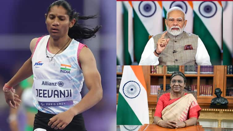 pm modi and india president draupadi murmu congratulates deepthi jeevanji for winning bronze medal paralympics 2024 Paralympics 2024: PM मोदी को है गर्व, राष्ट्रपति द्रौपदी मुर्मू ने भी दीप्ति जीवानजी को ब्रॉन्ज मेडल जीतने पर भेजा खास संदेश